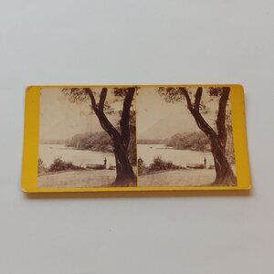 ANTIQUE Stereograph Card TORK LAKE AND MOUNTAIN FROM DINIS Island Hudson's Irish